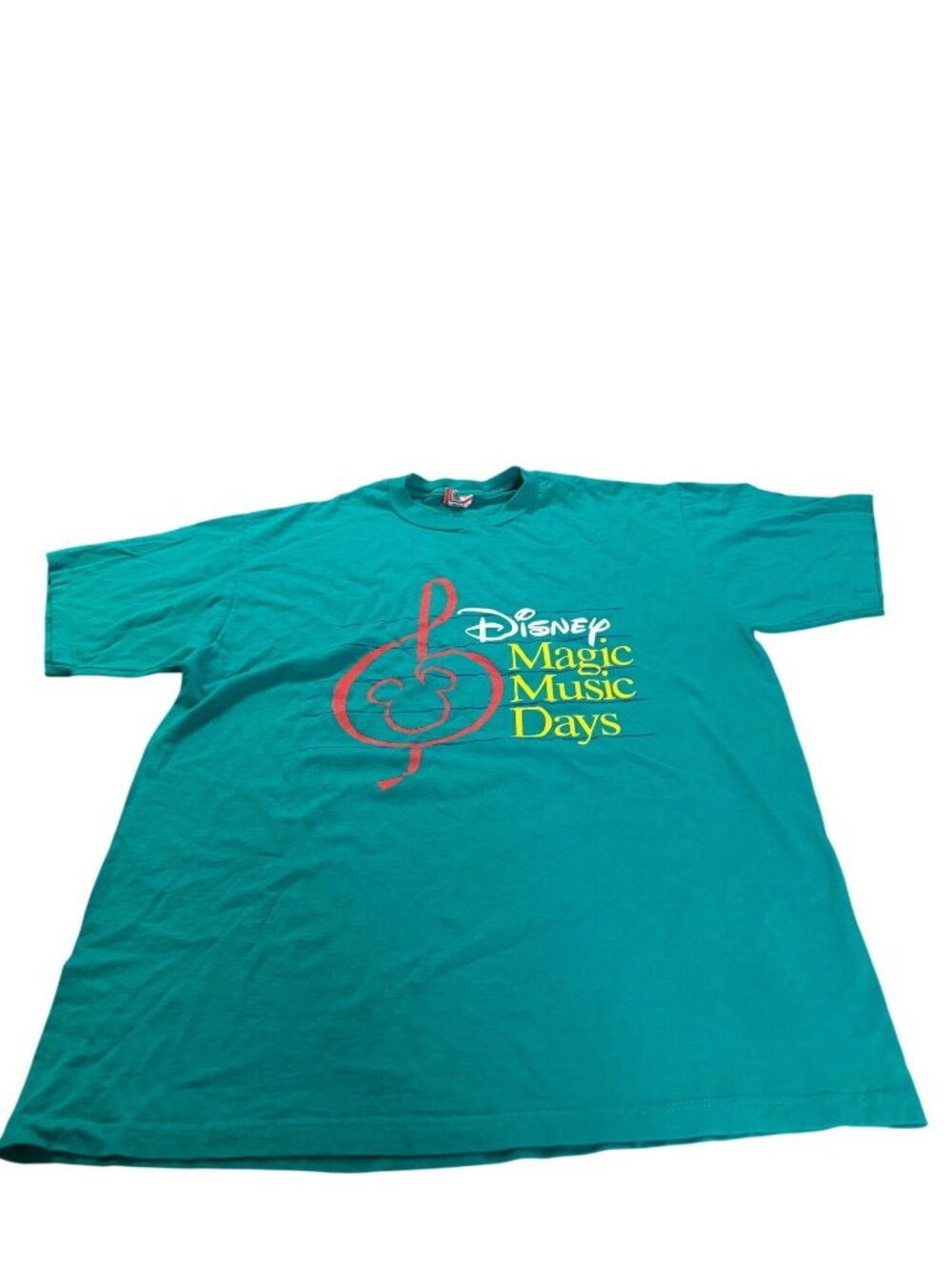 Disney Magic Music Days Vintage Teal Graphic T-Shirt One Size USA Made